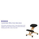 Mobile Wooden Ergonomic Kneeling Office Chair in Black Fabric