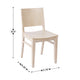 Antique White |#| Commercial Solid Wood Dining Chair with Curved Backrest in Antique White