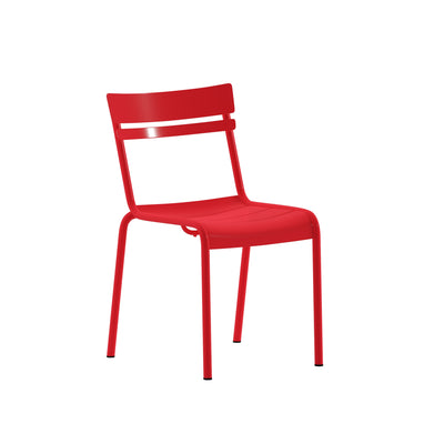 Nash Commercial Grade Steel Stack Chair, Indoor-Outdoor Armless Chair with 2 Slat Back