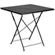 Black |#| 28inch Square Black Indoor-Outdoor Steel Folding Patio Table Set with 4 Chairs