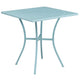 Sky Blue |#| 28inch Square Sky Blue Indoor-Outdoor Steel Patio Table Set - 4 Round Back Chairs