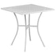 White |#| 28inch Square White Indoor-Outdoor Steel Patio Table Set with 4 Round Back Chairs