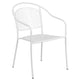 White |#| 28inch Square White Indoor-Outdoor Steel Patio Table Set with 4 Round Back Chairs