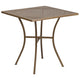 Gold |#| 28inch Square Gold Indoor-Outdoor Steel Patio Table Set with 4 Round Back Chairs