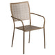 Gold |#| 28inch Square Gold Indoor-Outdoor Steel Patio Table Set with 4 Square Back Chairs