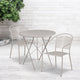 Light Gray |#| 30inch Round Light Gray Indoor-Outdoor Steel Folding Patio Table Set with 2 Chairs