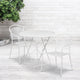 White |#| 30inch Round White Indoor-Outdoor Steel Folding Patio Table Set with 2 Chairs