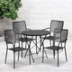 Black |#| 30inch Round Black Indoor-Outdoor Steel Folding Patio Table Set with 4 Chairs