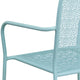 Sky Blue |#| Sky Blue Indoor-Outdoor Steel Patio Arm Chair with Square Black - Bistro Chair