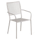 Light Gray |#| Light Gray Indoor-Outdoor Steel Patio Arm Chair with Square Back - Bistro Chair