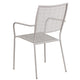 Light Gray |#| Light Gray Indoor-Outdoor Steel Patio Arm Chair with Square Back - Bistro Chair