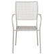 Light Gray |#| Light Gray Indoor-Outdoor Steel Patio Arm Chair with Square Back - Bistro Chair