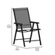 Black |#| Portable Black Outdoor Folding Patio Sling Chair with Black Frame - Set of 2