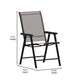 Brown |#| Portable Brown Outdoor Folding Patio Sling Chair with Black Frame - Set of 2