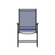 Navy |#| Portable Navy Outdoor Folding Patio Sling Chair with Black Frame - Set of 2