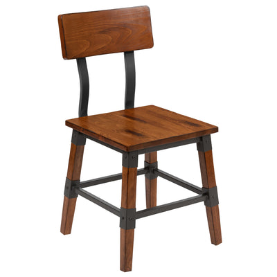 Rustic Antique Industrial Wood Dining Chair