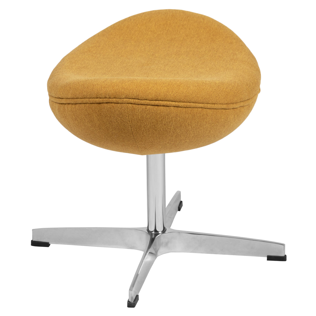 Citron Fabric |#| Citron Fabric Saddle Ottoman with 4 Point Alloy Base