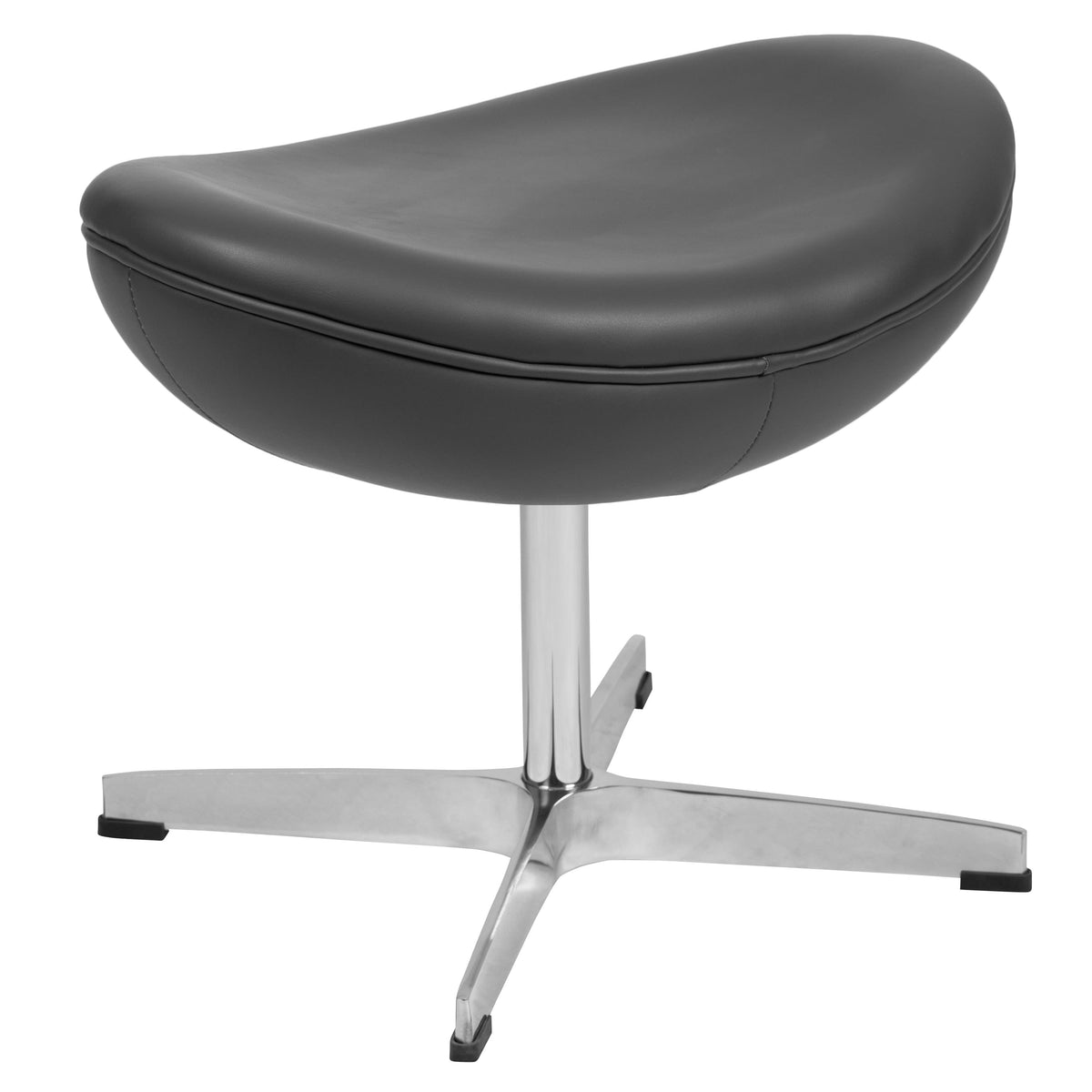 Gray LeatherSoft |#| Gray LeatherSoft Saddle Ottoman - Footrest