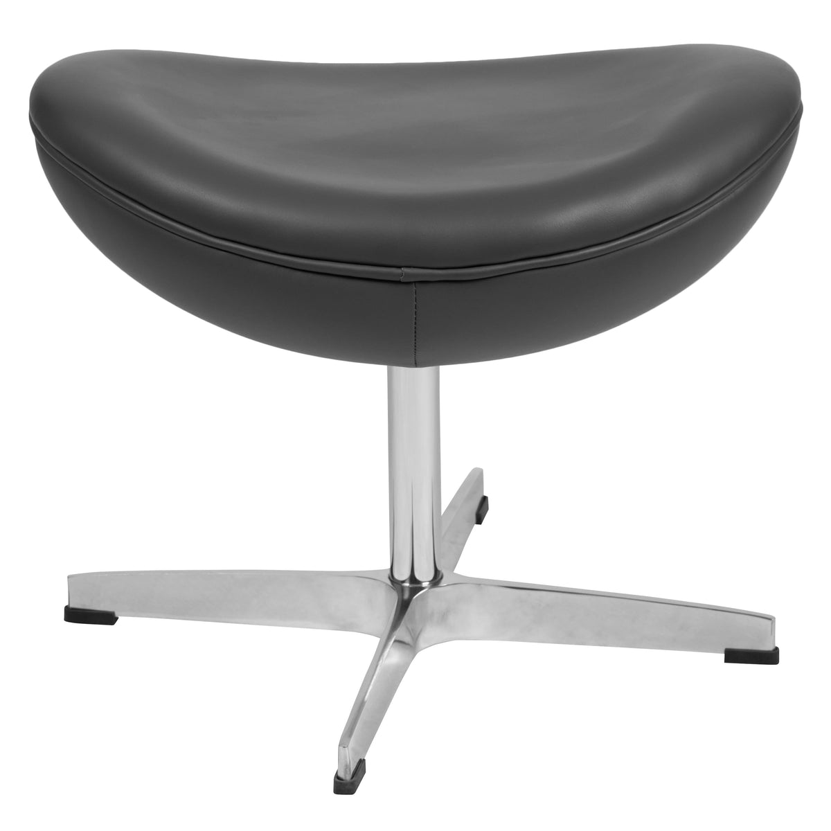 Gray LeatherSoft |#| Gray LeatherSoft Saddle Ottoman - Footrest