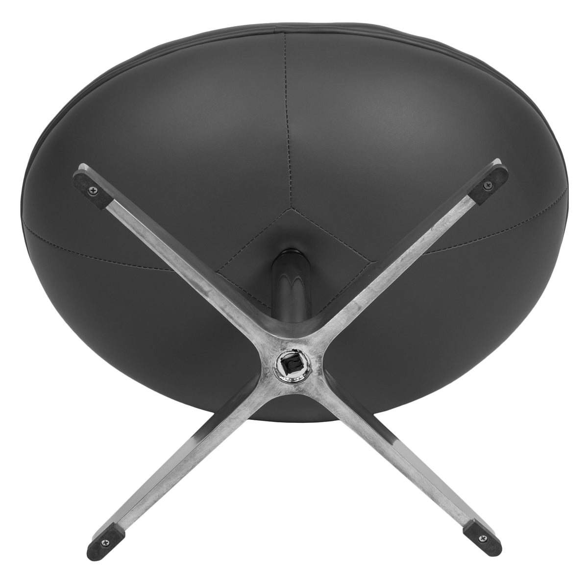 Gray LeatherSoft |#| Gray LeatherSoft Saddle Ottoman - Footrest