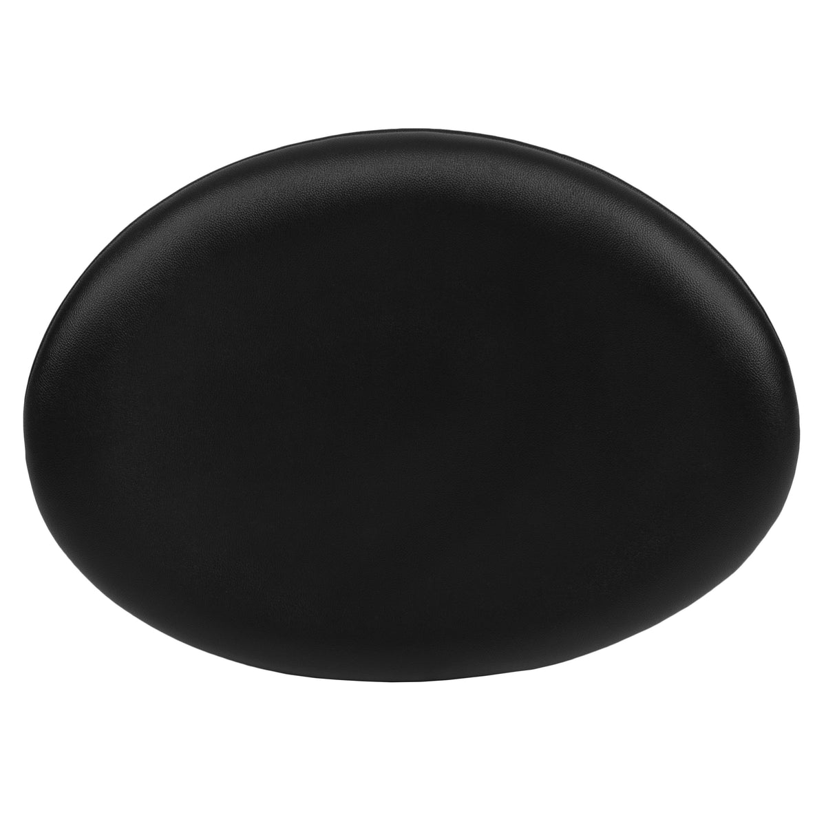 Black LeatherSoft |#| Black LeatherSoft Saddle Ottoman - Footrest