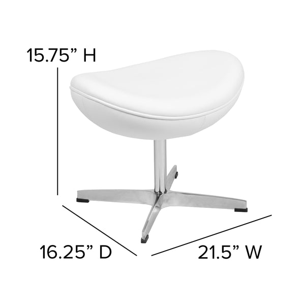 White LeatherSoft |#| White LeatherSoft Saddle Ottoman - Footrest