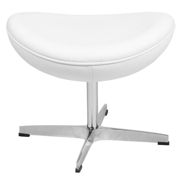 White LeatherSoft |#| White LeatherSoft Saddle Ottoman - Footrest