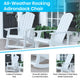 White |#| Set of 4 Poly Resin Adirondack Rocking Chairs in White & 22inch Round Fire Pit