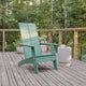 Sea Foam |#| Sea Foam Modern Dual Slat Back Indoor/Outdoor Adirondack Style Patio Chair