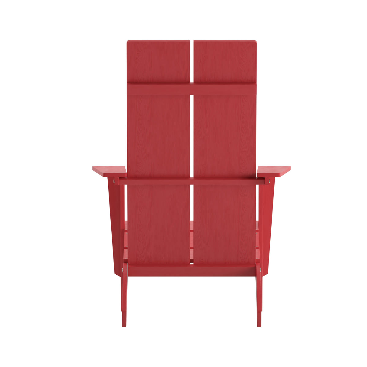 Red |#| Red Modern Dual Slat Back Indoor/Outdoor Adirondack Style Patio Chair