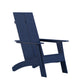 Navy |#| Navy Blue Modern Dual Slat Back Indoor/Outdoor Adirondack Style Patio Chair