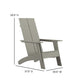 Gray |#| Gray Modern Dual Slat Back Indoor/Outdoor Adirondack Style Patio Chair