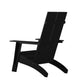 Black |#| Black Modern Dual Slat Back Indoor/Outdoor Adirondack Style Patio Chair