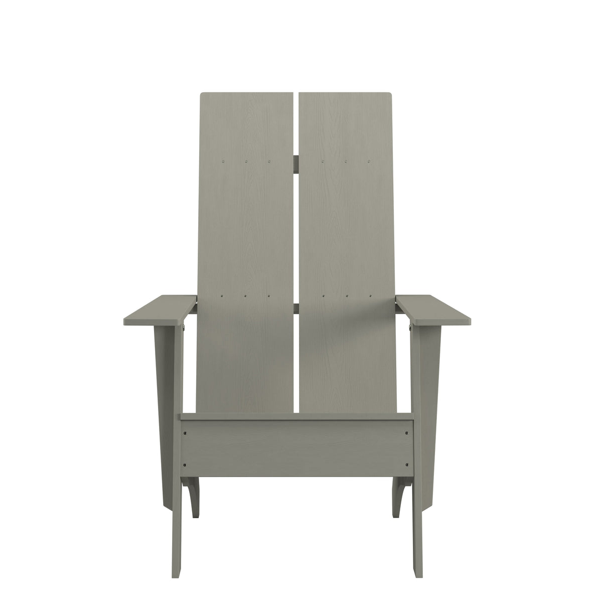 Gray |#| Gray Modern Dual Slat Back Indoor/Outdoor Adirondack Style Patio Chair