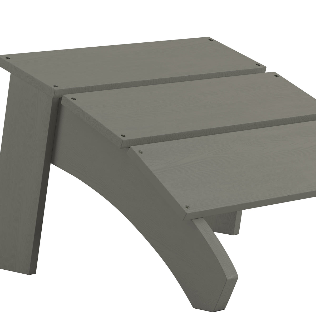 Gray |#| Gray Indoor/Outdoor Poly Resin Adirondack Style Ottoman