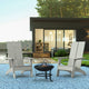 Gray |#| Set of 2 Gray Dual Slat Poly Resin Adirondack Chairs-22" Round Fire Pit