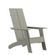 Gray |#| Set of 2 Gray Dual Slat Poly Resin Adirondack Chairs-22" Round Fire Pit