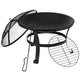Gray |#| Set of 2 Gray Dual Slat Poly Resin Adirondack Chairs-22" Round Fire Pit