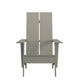 Gray |#| Set of 2 Gray Dual Slat Poly Resin Adirondack Chairs-22" Round Fire Pit