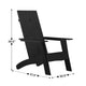 Black |#| Set of 2 Black Dual Slat Poly Resin Adirondack Chairs-22" Round Fire Pit