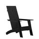 Black |#| Set of 2 Black Dual Slat Poly Resin Adirondack Chairs-22" Round Fire Pit
