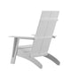 White |#| Set of 2 White Dual Slat Poly Resin Adirondack Chairs-22" Round Fire Pit