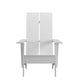 White |#| Set of 2 White Dual Slat Poly Resin Adirondack Chairs-22" Round Fire Pit