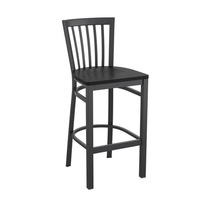 School House Back Metal Restaurant Barstool - View 1