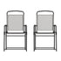 Set of 2 Mystic Folding Patio Sling Chairs, Outdoor Textilene Lawn Chairs with Armrests