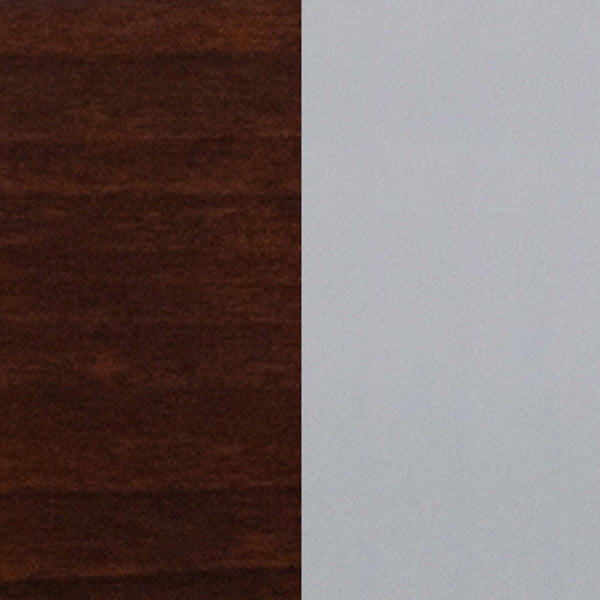 Cherry Wood Seat/Silver Frame |#| Silver Slat Back Metal Restaurant Chair - Cherry Wood Seat