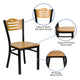 Natural Wood Back/Natural Wood Seat/Black Metal Frame |#| Black Slat Back Metal Restaurant Chair - Natural Wood Back & Seat