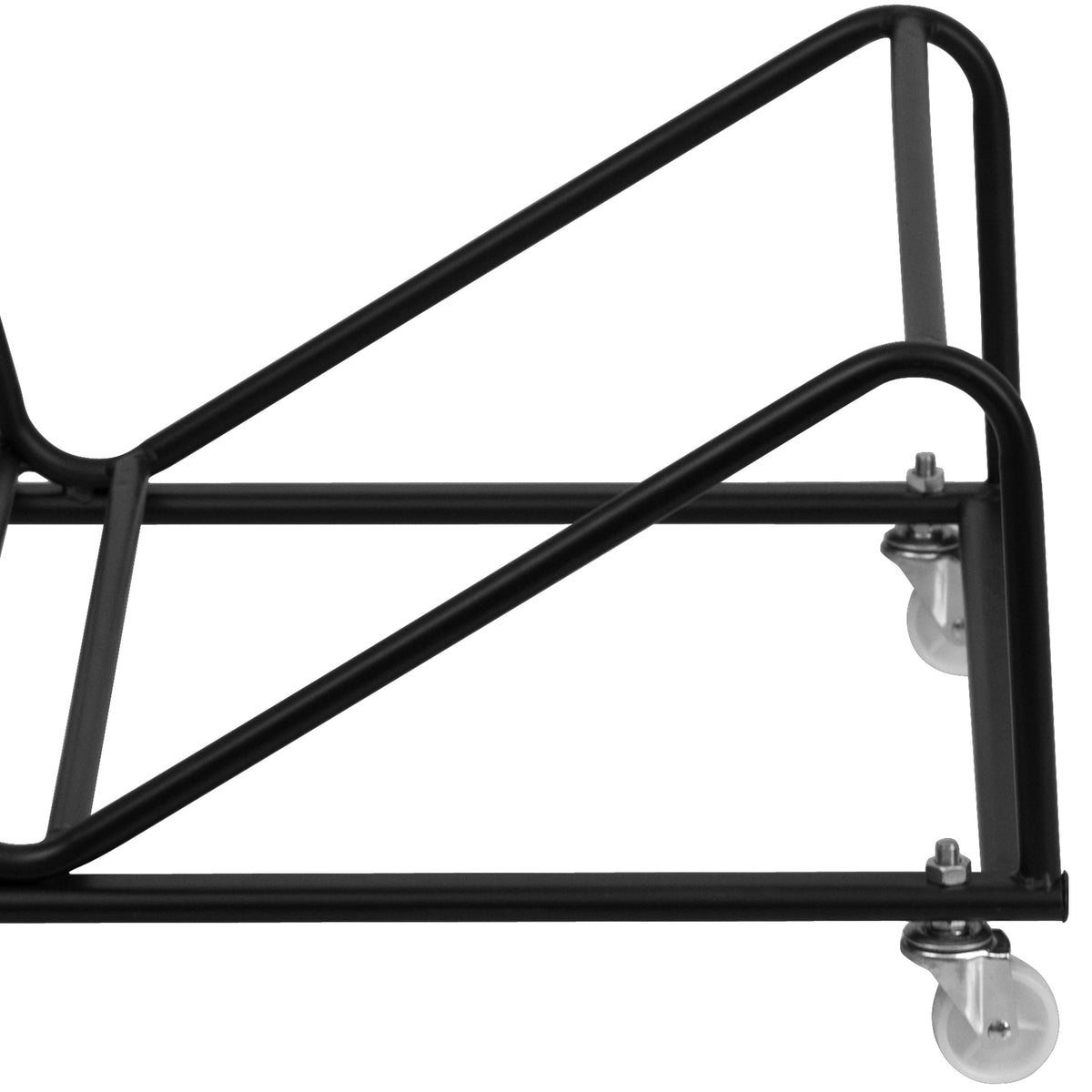 Sled Base Stack Chair Dolly with Black Steel Frame - Maintenance Truck