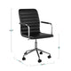 Black Faux Leather/Polished Nickel |#| Faux Leather Swivel Home Office Chair with Integrated Armrests-Black/Nickel