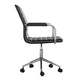 Black Faux Leather/Polished Nickel |#| Faux Leather Swivel Home Office Chair with Integrated Armrests-Black/Nickel